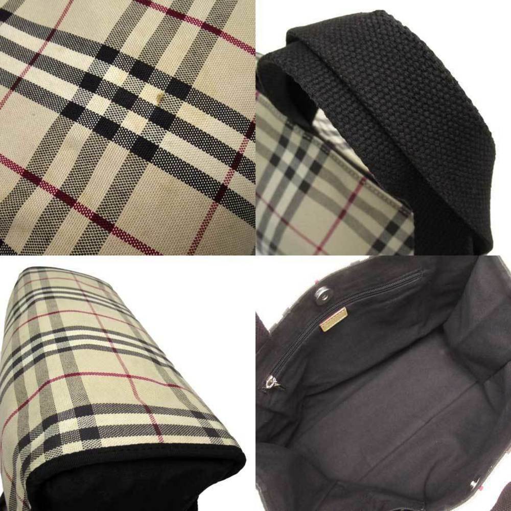 Burberry Nova Check Canvas Tote Bag Beige Black - Picture 2 of 3